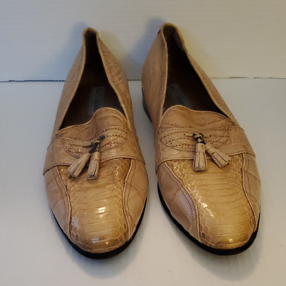 Stacy Adams Snakeskin Loafers with Tassel Detail Size 13 M